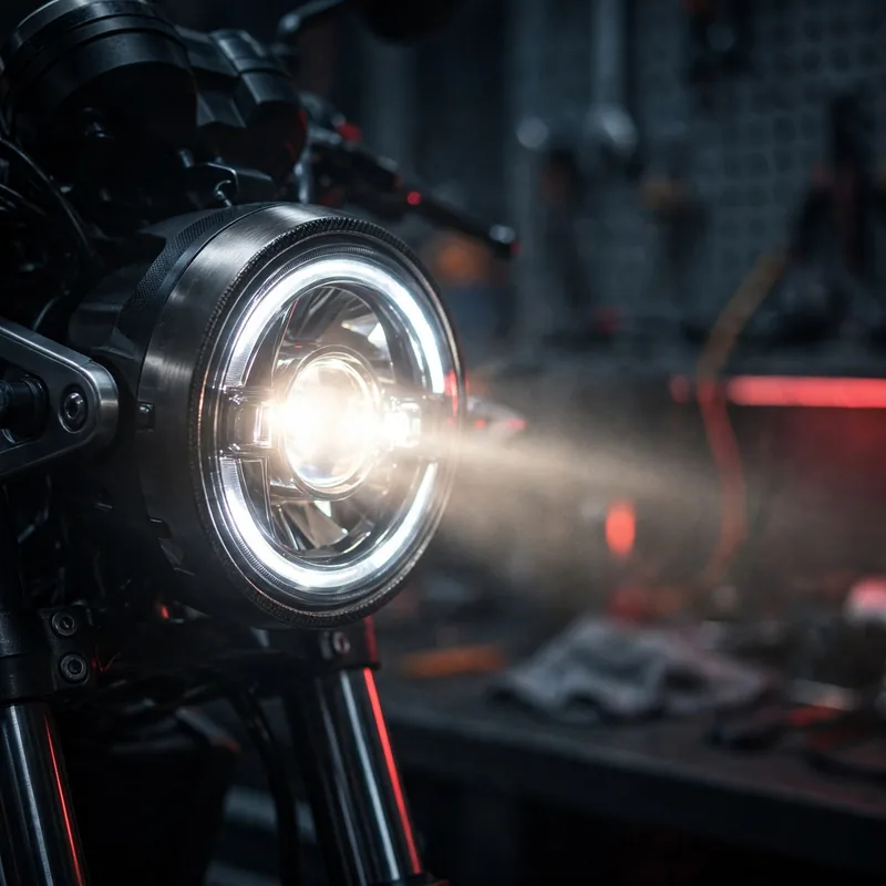 Headlight bright on both beams