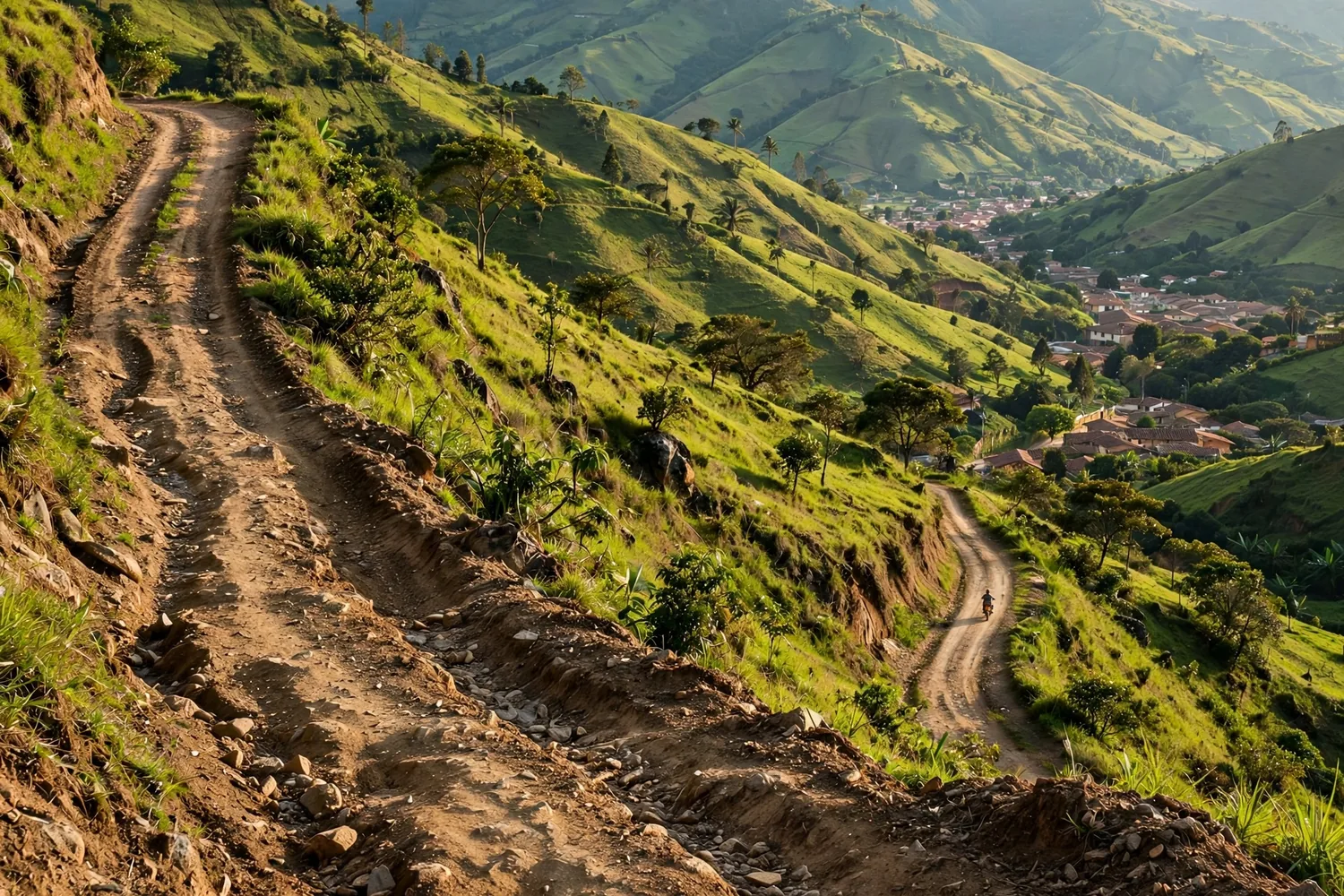 A rural road in the hills