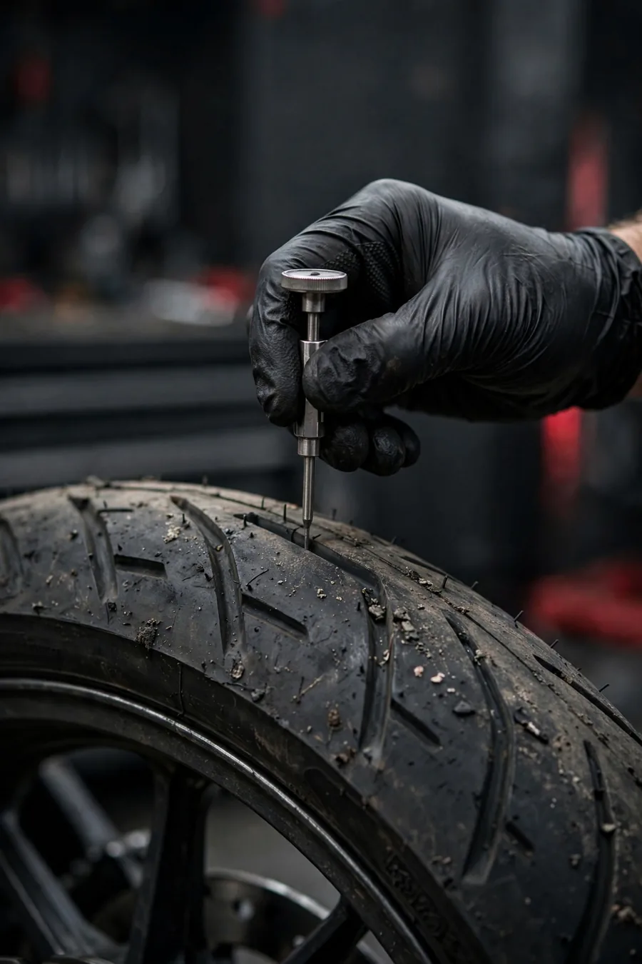 Checking a tyre tread