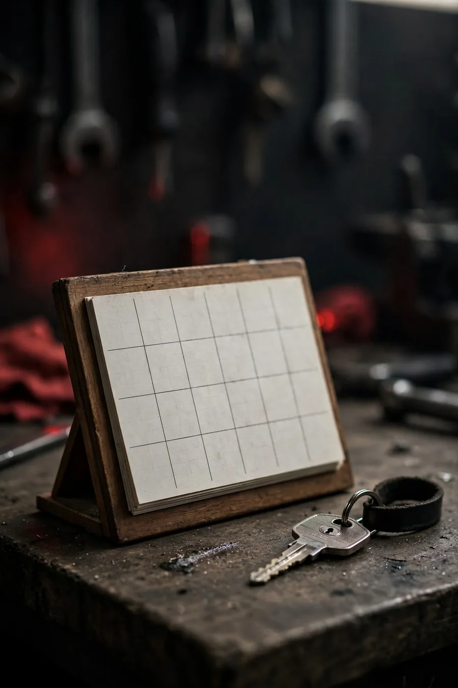 A calendar and a motorcycle key